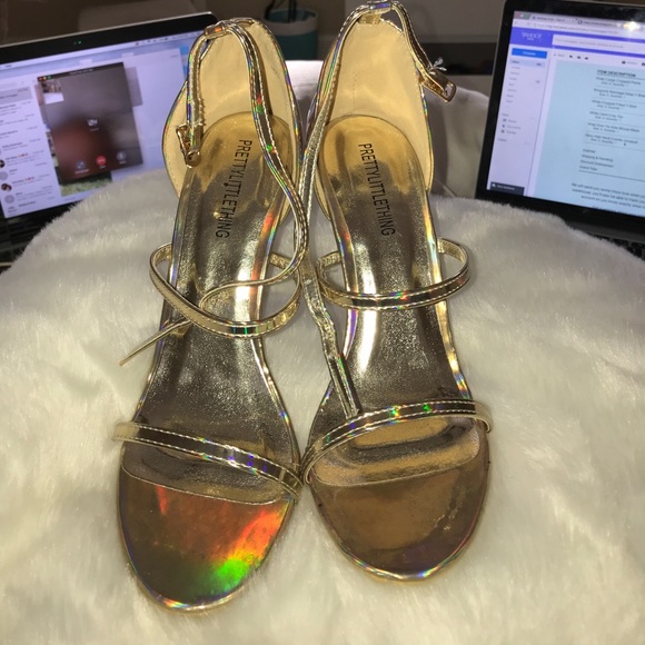 Gold strappy heels - Picture 2 of 5