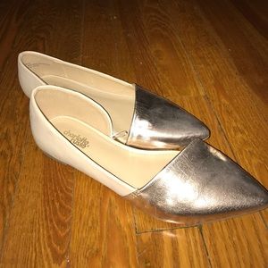 Gold Pointy Toe Flats