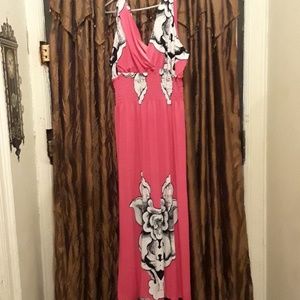 Pink black and white dress