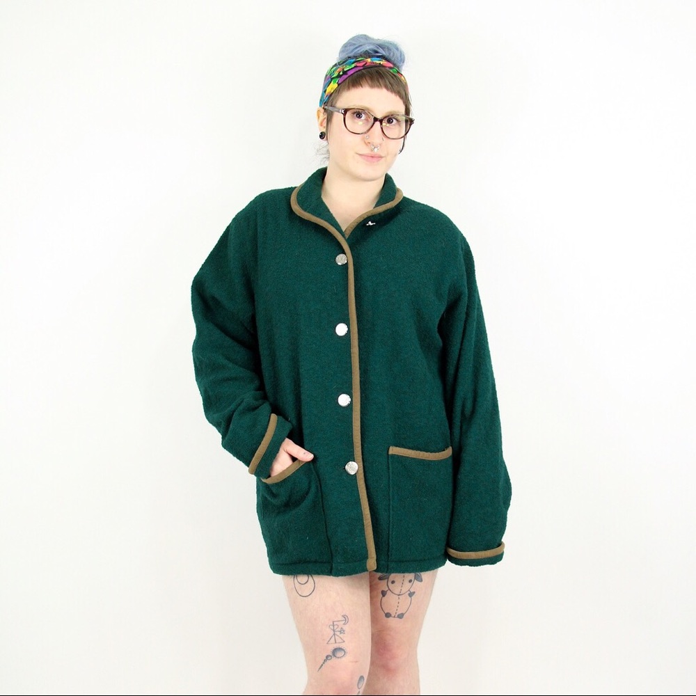 Vintage Woolrich Wool Boucle Coat Green Jacket