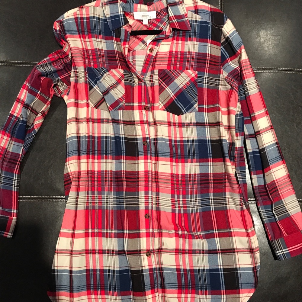 Brand new with tags Hello October pink plaid tunic
