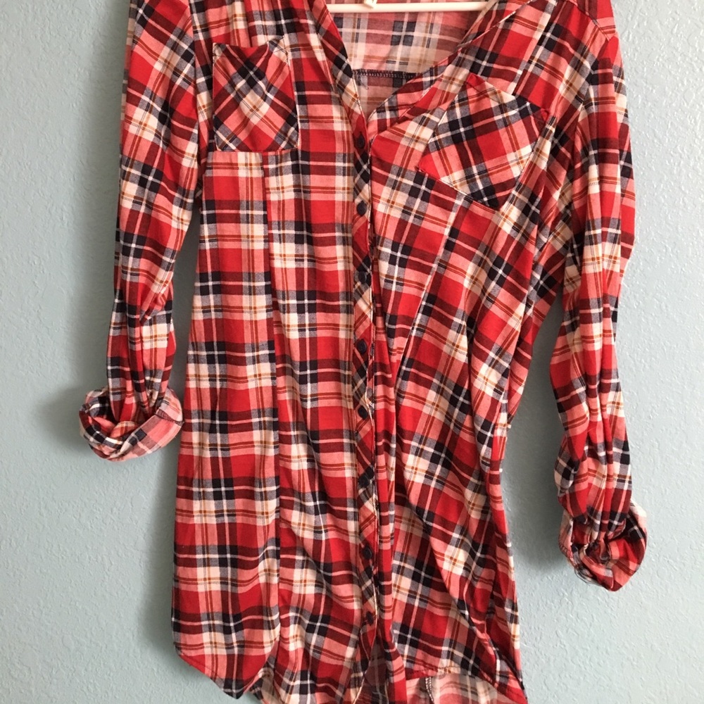 Flannel T-shirt dress