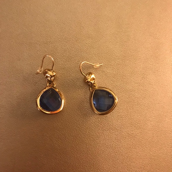 Juicy Couture Jewelry - Juicy Couture skull & blue gem earrings