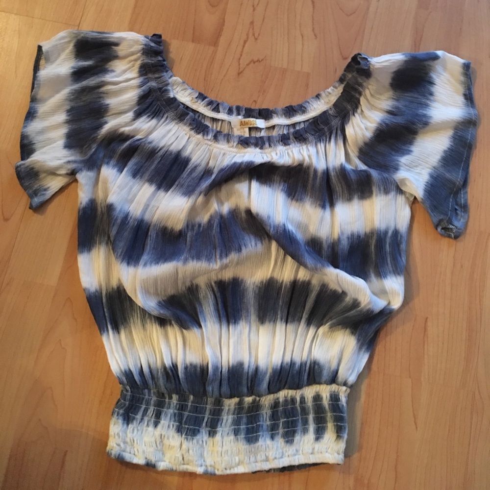 Amuse society tye-dye off the shoulder crop