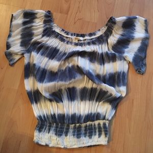 Amuse society tye-dye off the shoulder crop