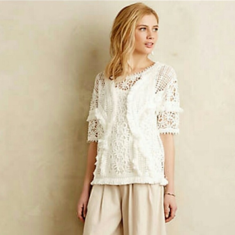 Anthropolgie Crochet Lace Top