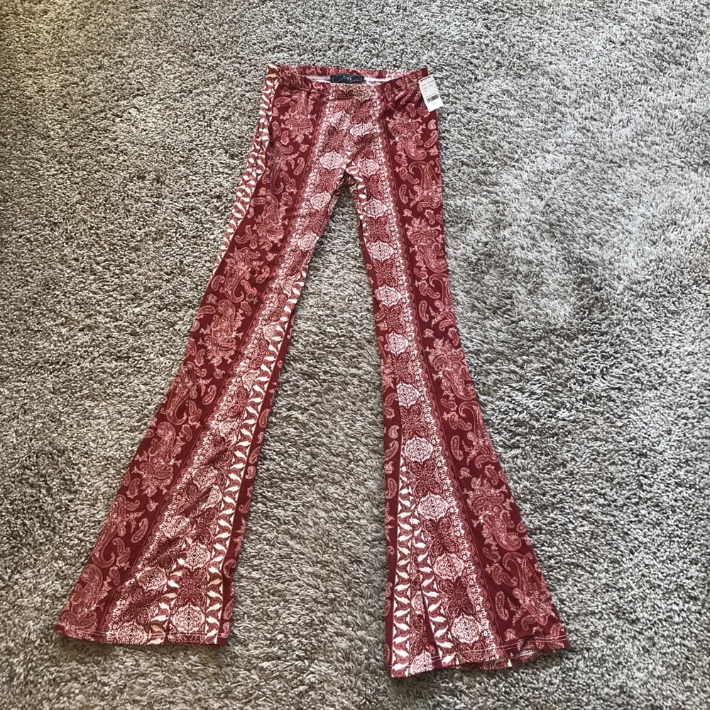 *NWT* Red and Cream Paisley Bell Bottoms