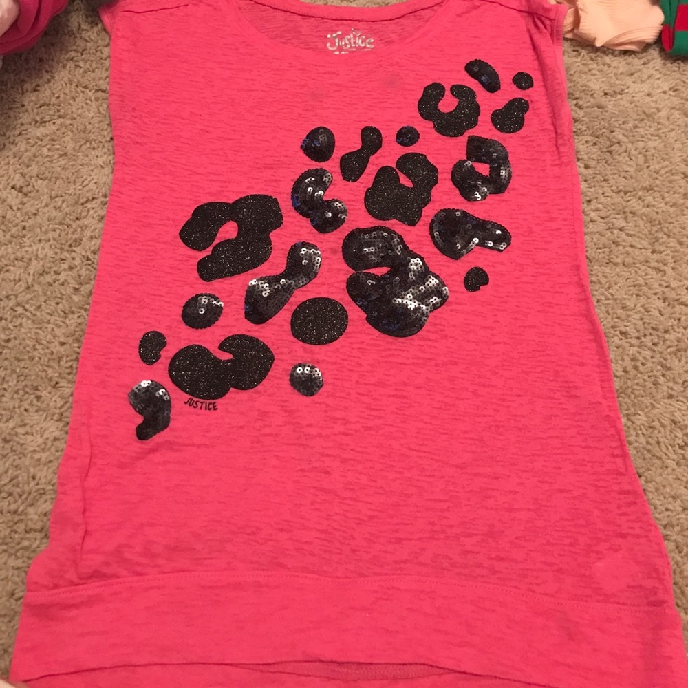 Justice hot pink top