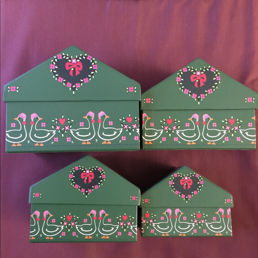 Cute European House shaped boxes set of four
