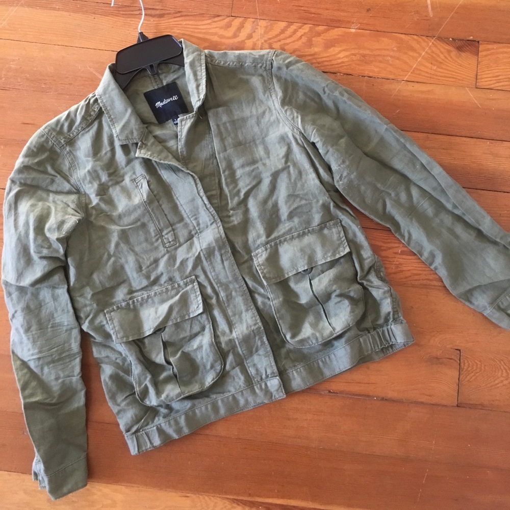 Madewell Army Green Linen Jacket