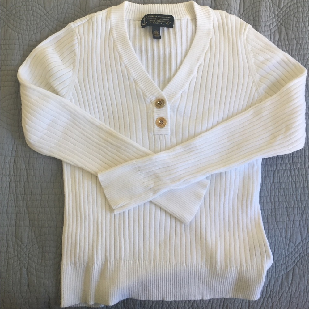 Lauren white cotton sweater