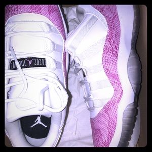Jordan 11 low top pink snake skins.