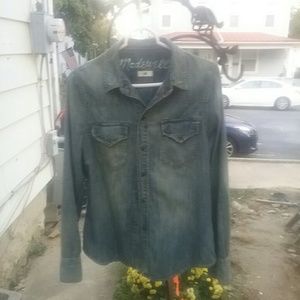 Madewell denim snap front shirt