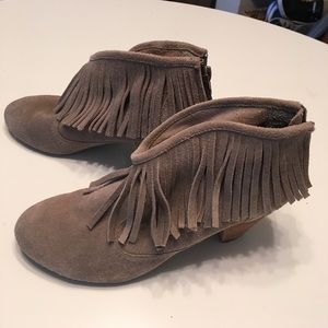 Betsy Johnson Taupe Suede Booties