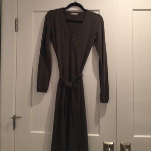 James Perse olive cotton knit dress