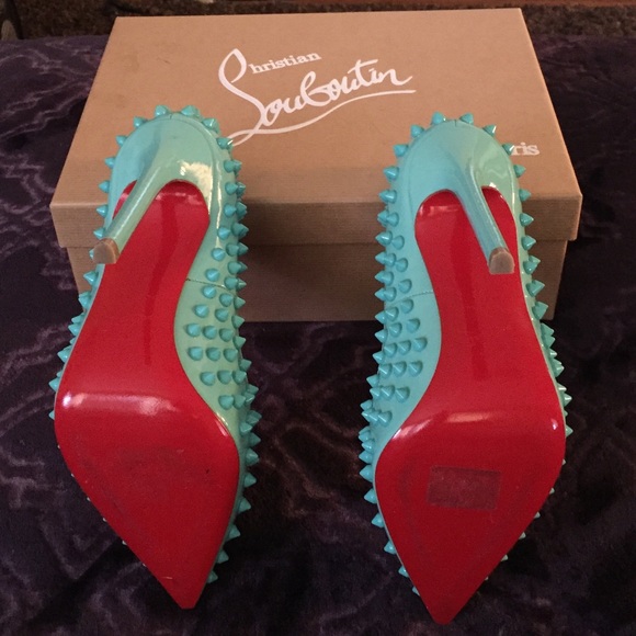 Louboutin Aquamarine Spike heels. Size 38. - Picture 4 of 8