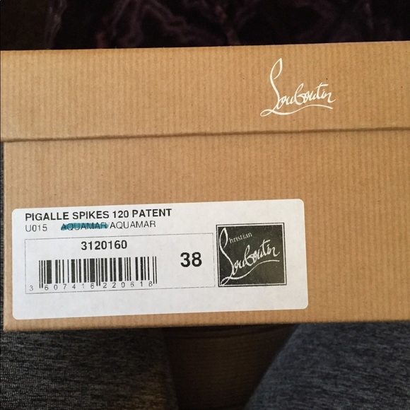 Louboutin Aquamarine Spike heels. Size 38. - Picture 8 of 8