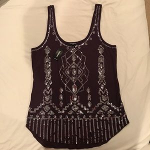 EXPRESS: Purple sequin top