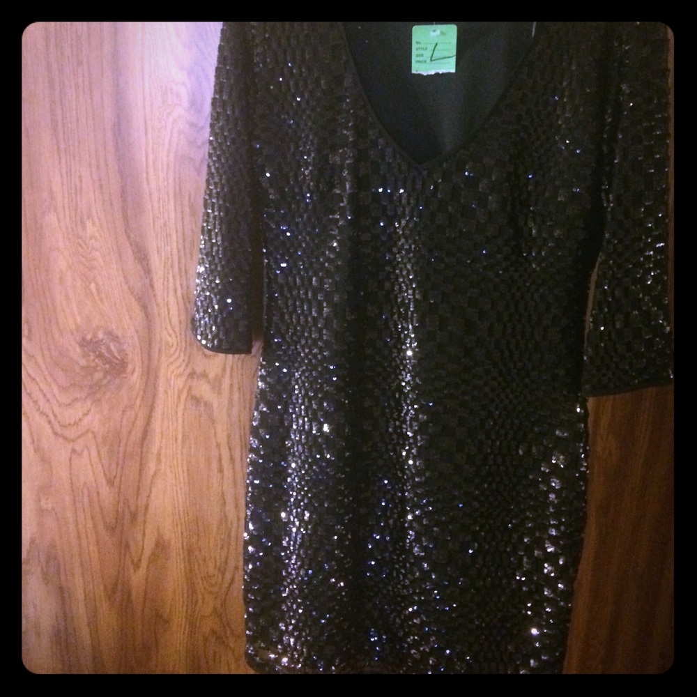 Black sequence dress