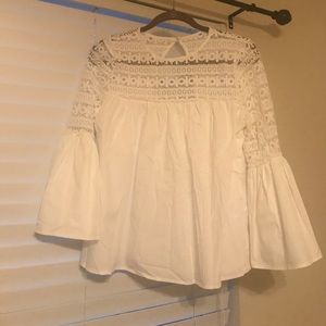 Cute white top with bell sleeves