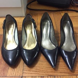 Two Pairs Black Heels size 6