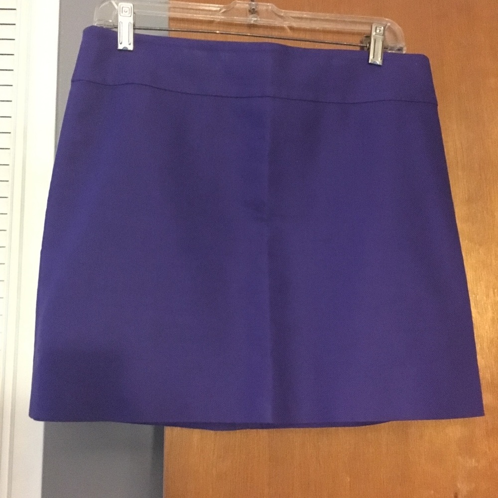 Purple, J. Crew tailored mini skirt