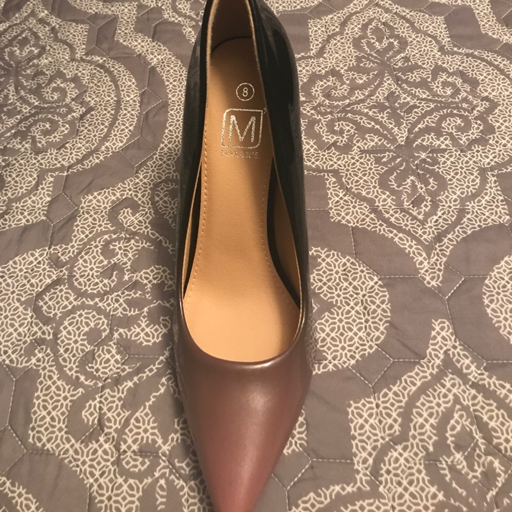 Pink and black shoes