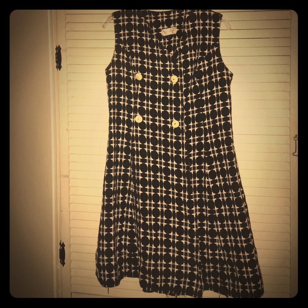 Vintage Black & White Mod Retro Mini Dress