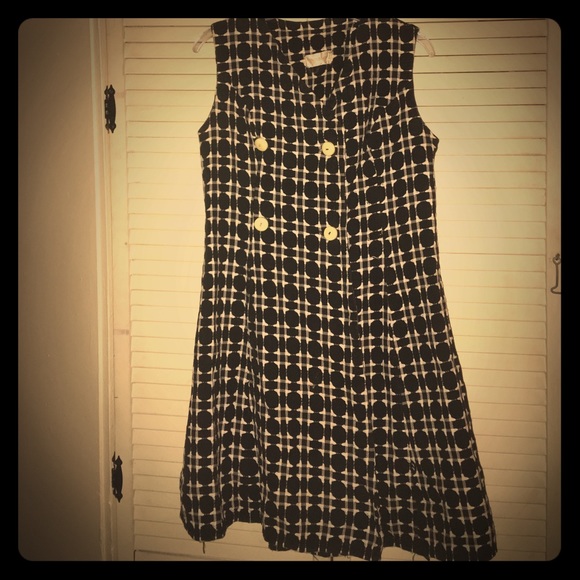 Vintage Black & White Mod Retro Mini Dress - Picture 1 of 4