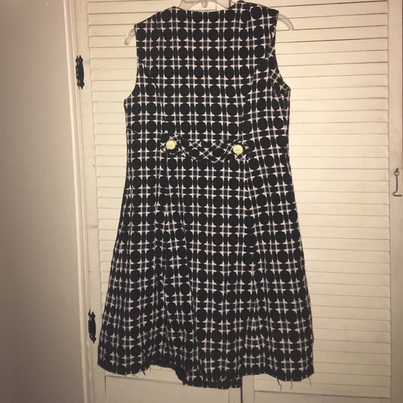 Vintage Black & White Mod Retro Mini Dress - Picture 2 of 4