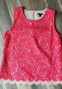 Ann Taylor Lace Overlay Tank Sz small