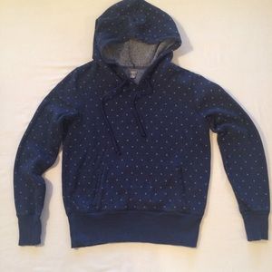 Aerie Navy Blue Polka Dot Hoodie