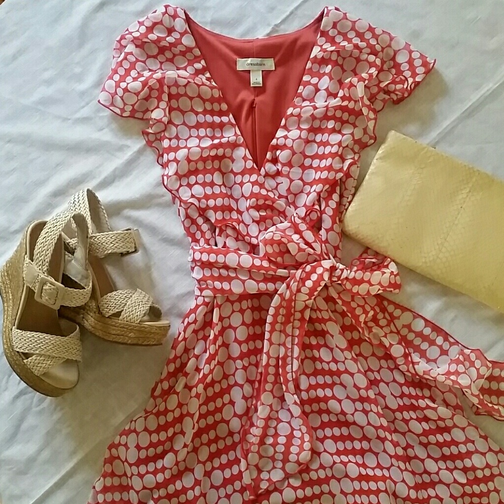 Mock wrap A-line dress