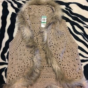 🔥sale🔥Inc Faux fur knitted vest
