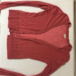 Aerie coral light knit cardigan. Size Medium