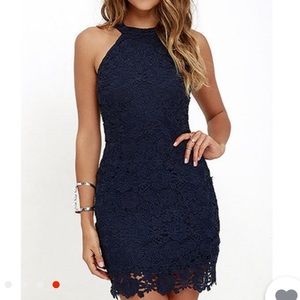 Blue lace dress