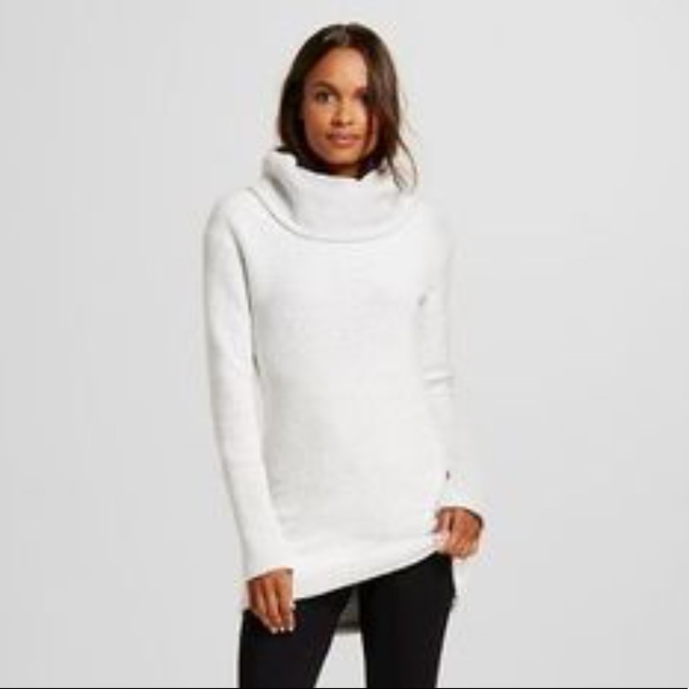 Twill Textured Funnel Neck Tunic