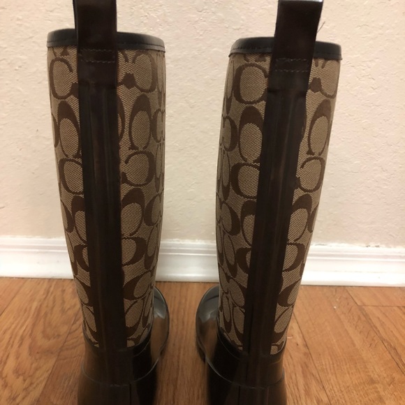 Coach Rain Boots Size 7 - Picture 3 of 4