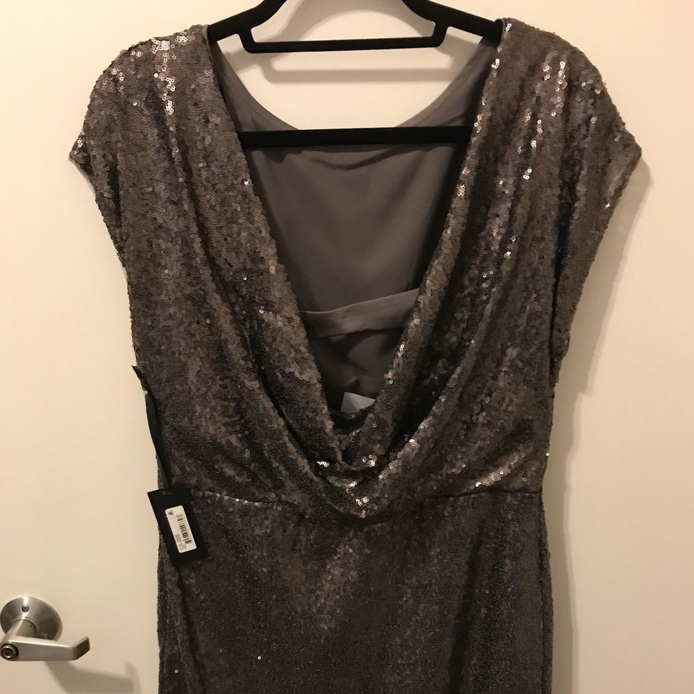 Brand new Vera Wang Pewter sequin party dress