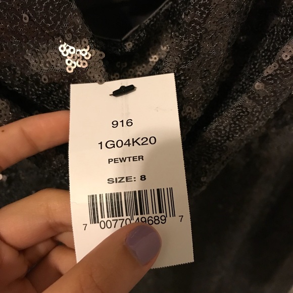 Brand new Vera Wang Pewter sequin party dress - Picture 3 of 4