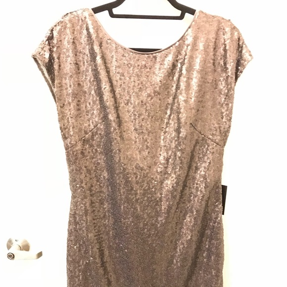 Brand new Vera Wang Pewter sequin party dress - Picture 2 of 4