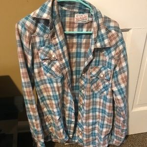 Men’s true religion button up plaid