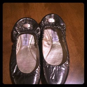 Jimmy Choo metallic flats