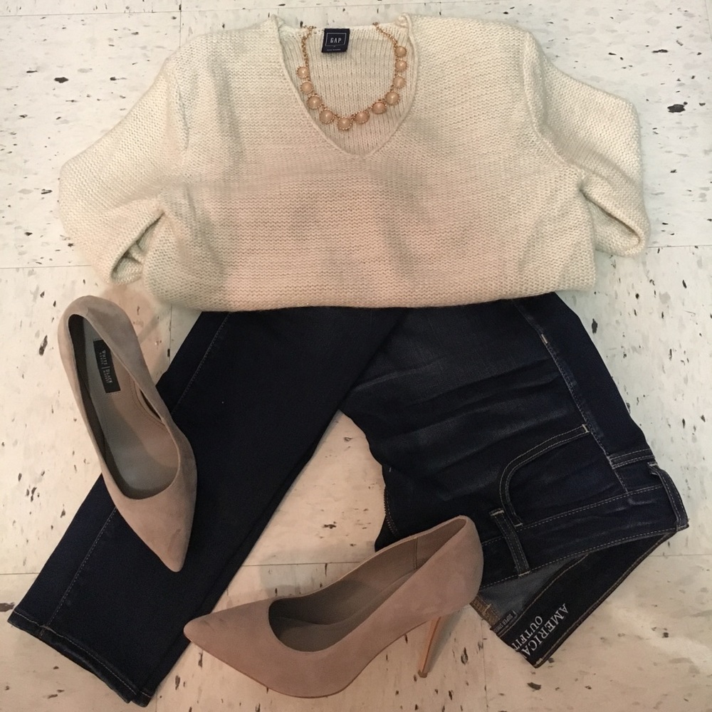 Beautiful Off White & Sparkle Heavy Sweater