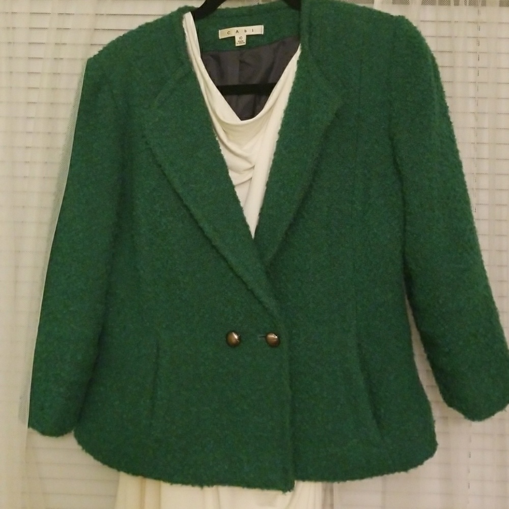 CABI Green Wool Blazer