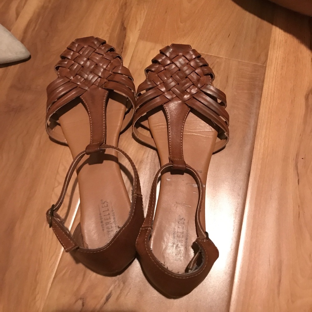 Brown Braided Sandals