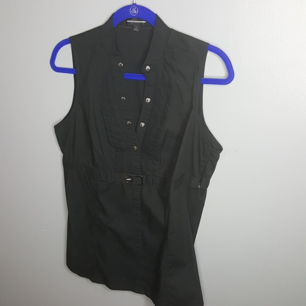 Express Design Studio Sleeveless Top in Black sz L