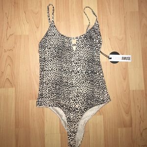 Amuse society cheetah body suit