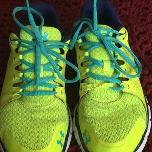 Bright, colorful UA tennis shoes