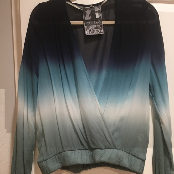 Young fabulous and broke silk ombré top - Picture 2 of 4
